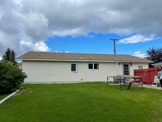 The backyard of a house in calgary, alberta.