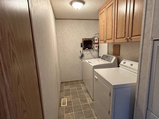 Laundry room with washer and dryer.