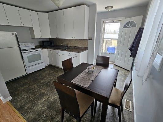 Small kitchen and dining area.