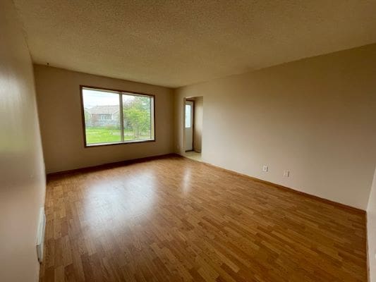 Empty room with wooden floor and window.