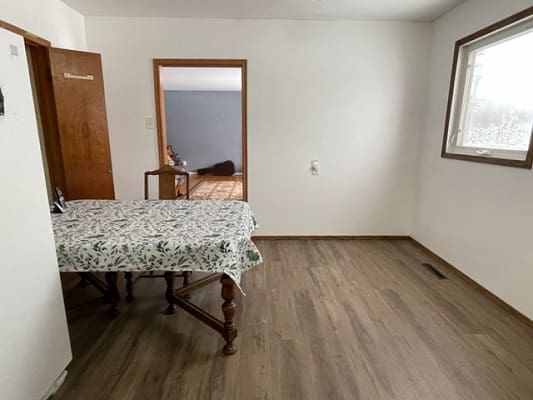 Empty room with table and window.