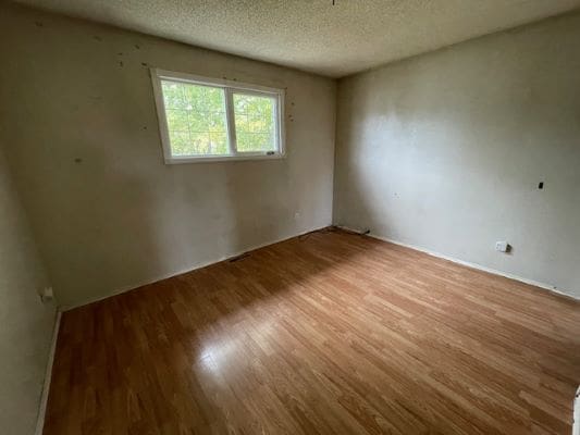Empty room with wooden floor and window.