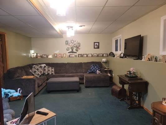 Cozy living room with sectional sofa.